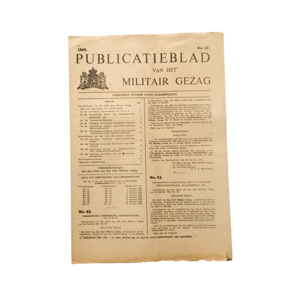 WWII Dutch Publicatieblad Militair Gezag