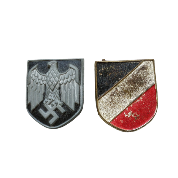WWII German DAK Helmet Shields