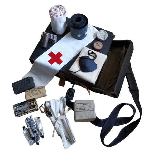 WWII German Medic Presstoff Bag With Content