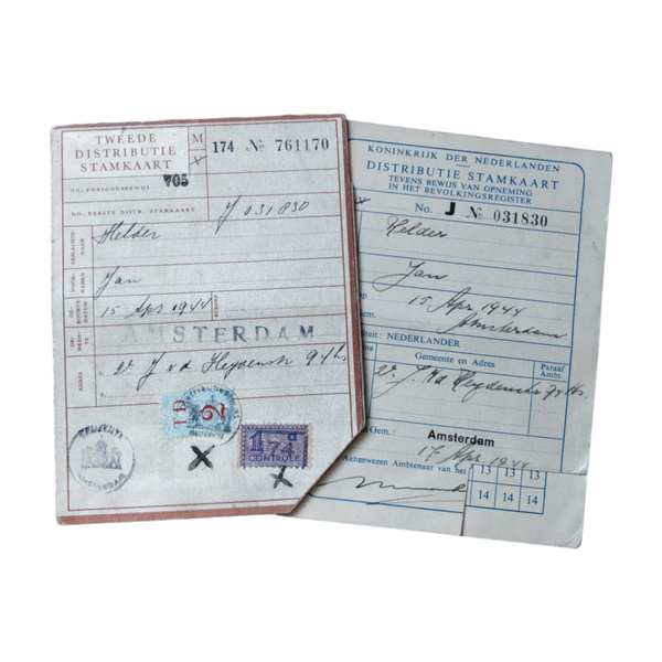 WWII Dutch Coupon Card Set Amsterdam