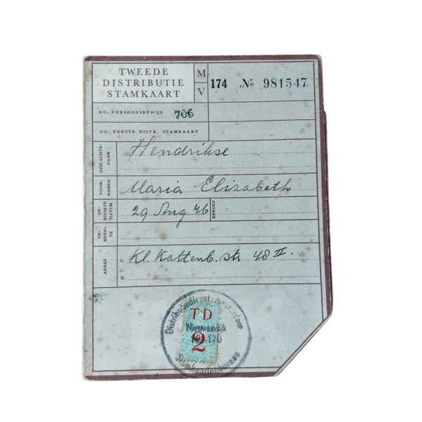 1946 Dutch Coupon Card Amsterdam