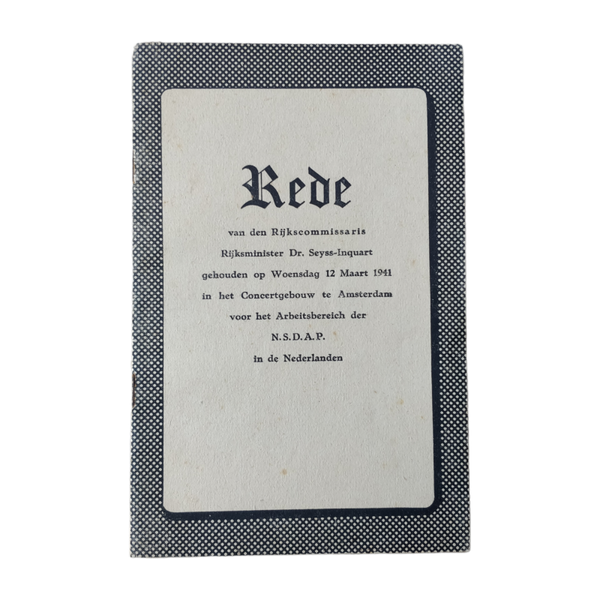 WWII Dutch Brochure Rede Seys-Inquart