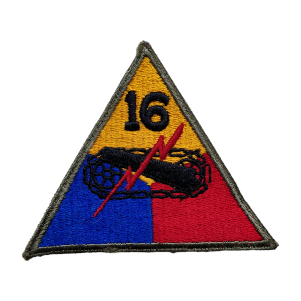 WWII US 16th Armored Division Patch Greenback