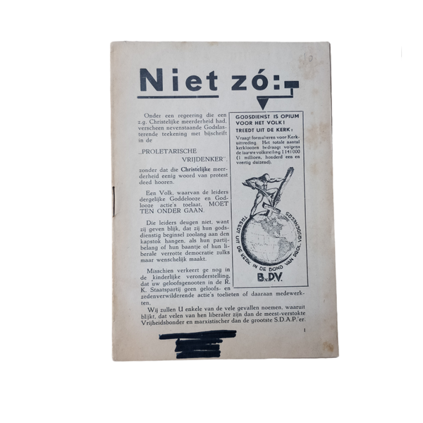 WWII Dutch NSB Brochure Niet Zó