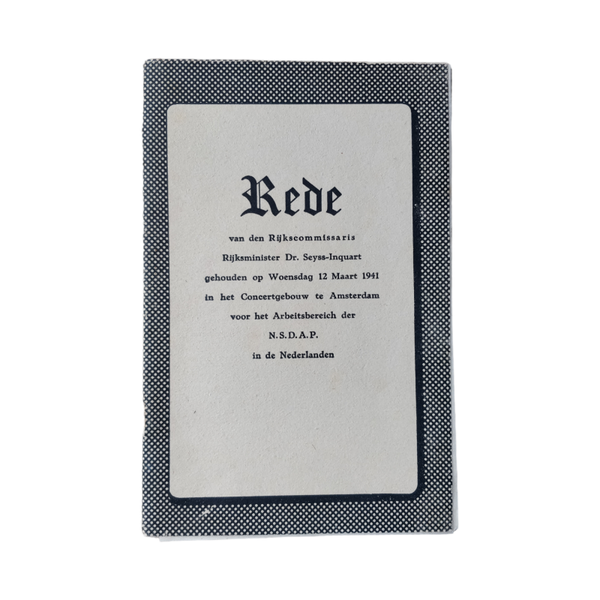 WWII Dutch Brochure Rede Seys-Inquart