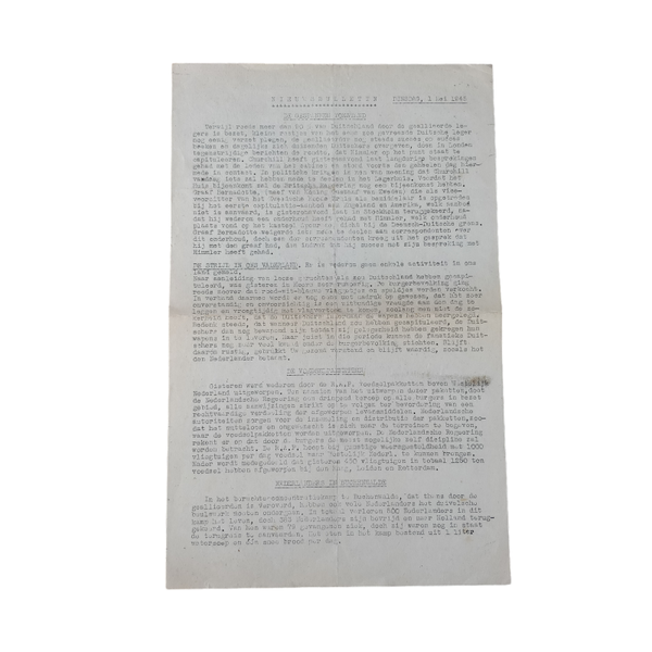 WWII Dutch Resistance Newspaper Buchenwald