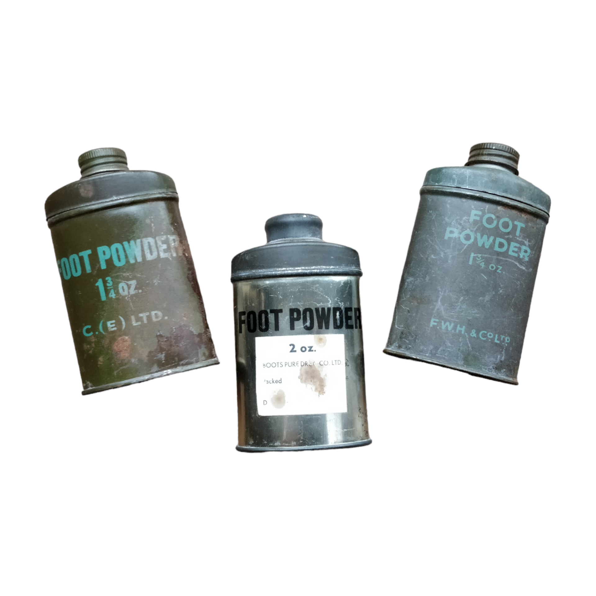 WWII British Foot Powder Tin Set