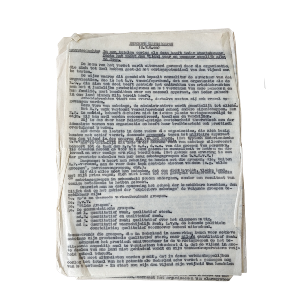 WWII Dutch Resistance Letter Burgerverzetsgroepen