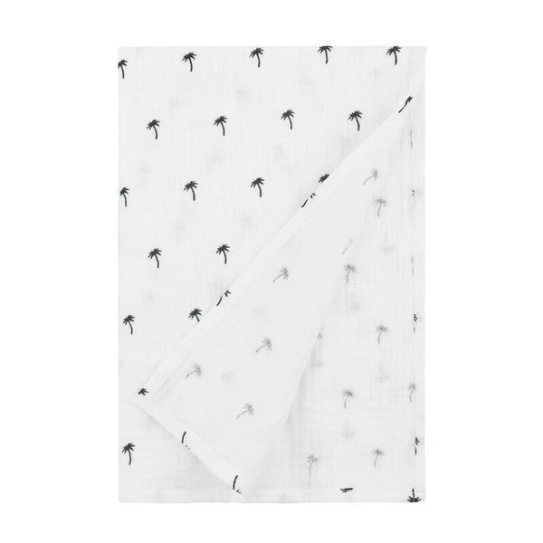 Small Palm Trees - Large Organic Muslin Cotton Cloth
