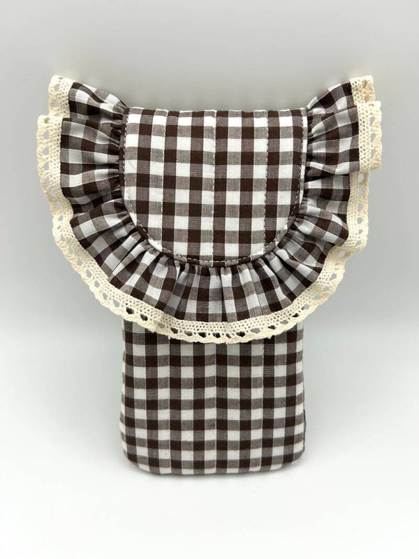 Chocolate Gingham Sunglasses Case