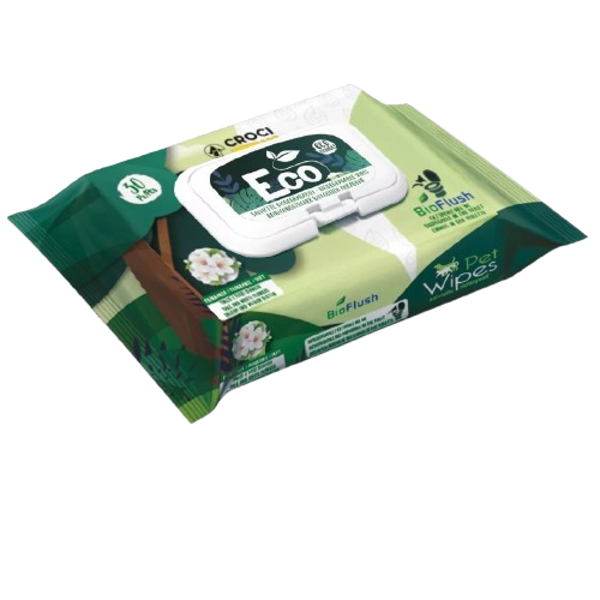Toallitas húmedas biodegradables para perros y gatos, TALCO Y FLORES BLANCAS