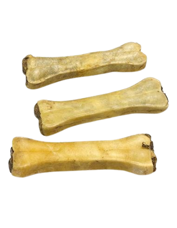 Hueso prensado piel de búfalo relleno con tripa de búfalo - 13 cm