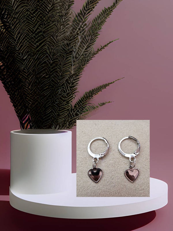 B.OREILLE ANNEAU COEUR ARGENT