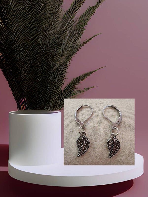 B.OREILLE LONG FEUILLE ARGENT
