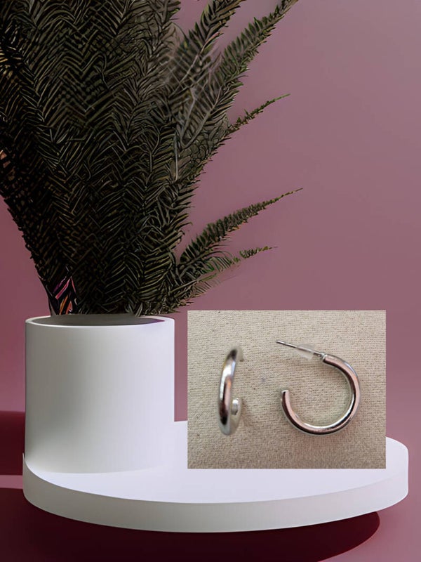 B.OREILLE DEMI ANNEAU FIN ARGENT