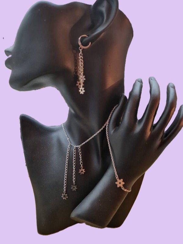 PARURE FLEUR EN ARGENT