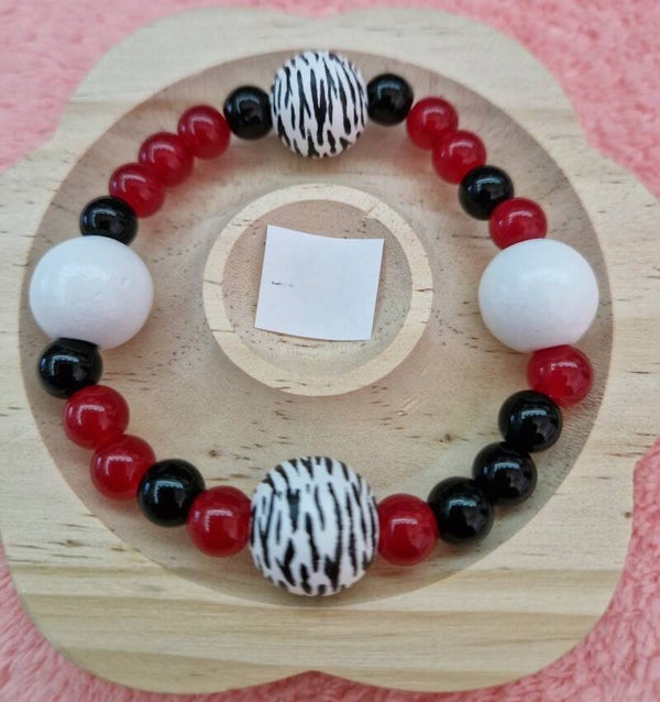 BRACELET PERLE DE VERRE ET BOIS