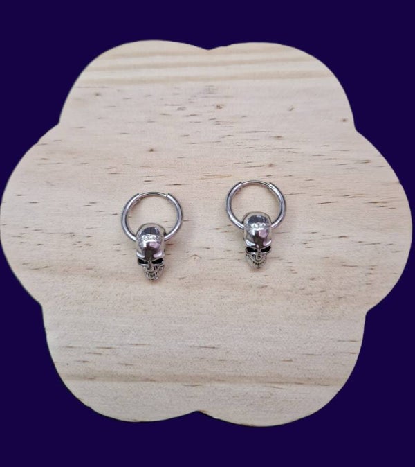 B.OREILLES TETE DE MORT EN ARGENT
