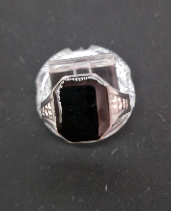 BAGUE NOIR EN ARGENT