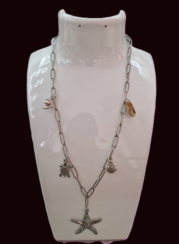 COLLIER ETOILE LA MER EN ARGENT