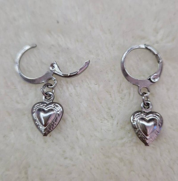 B.OREILLES COEUR EN ARGENT