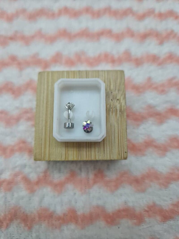 B.OREILLE ETOILE BLANC ARGENT
