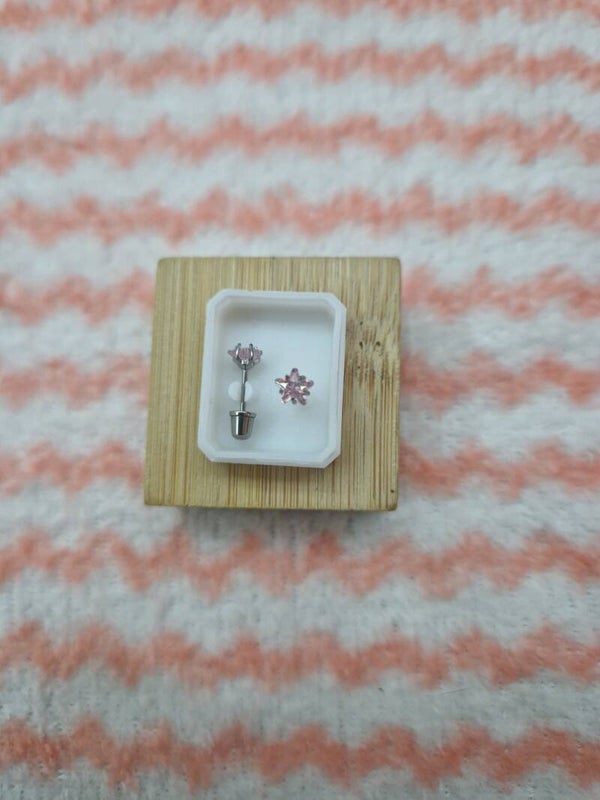 B.OREILLE ETOILE ROSE ARGENT