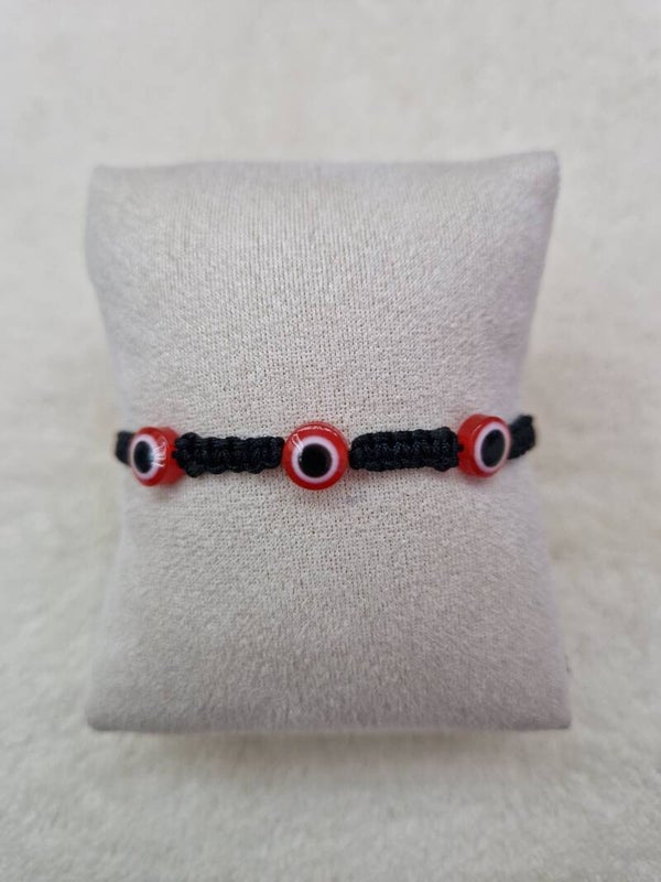 BRACELET OEIL DU DIABLE NOIR,ROUGE