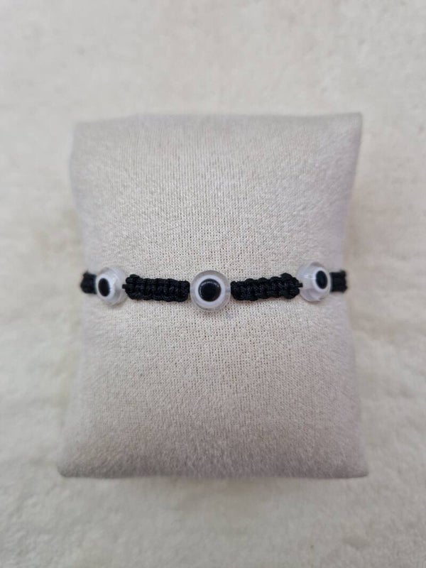 BRACELET OEIL DU DIABLE NOIR,BLANC