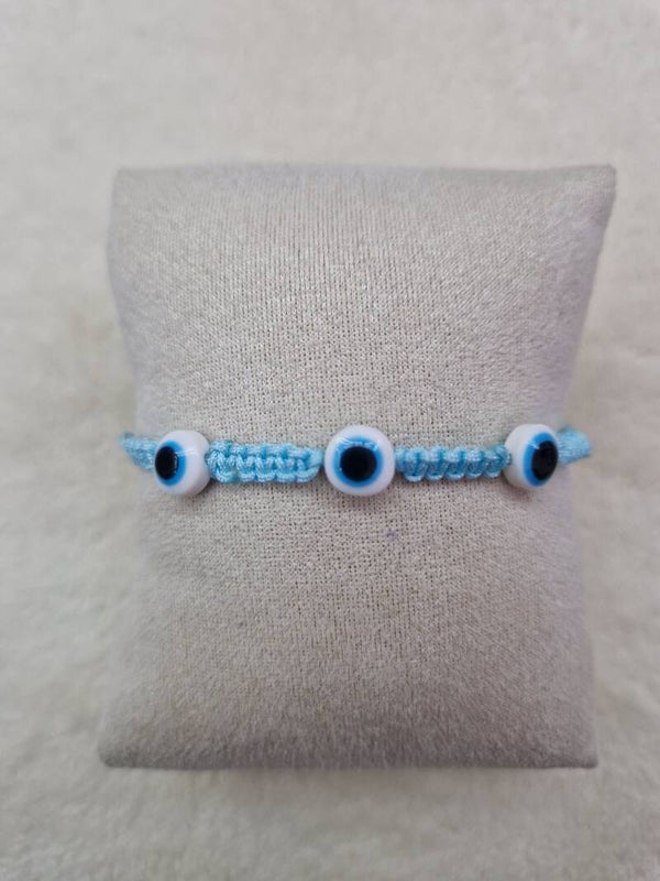 BRACELET OEIL DU DIABLE BLEU CIEL,BLANC