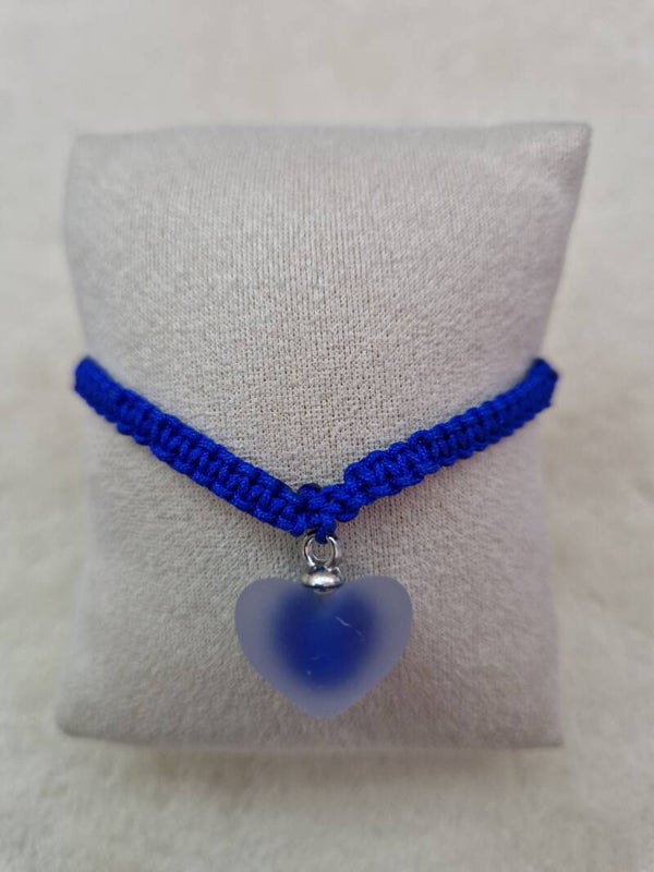BRACELET NYLON COEUR BLEU