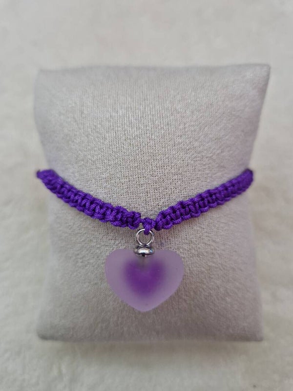 BRACELET NYLON COEUR VIOLET