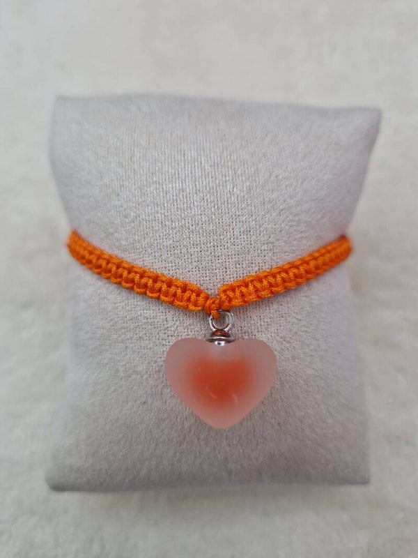 BRACELET NYLON COEUR ORANGE