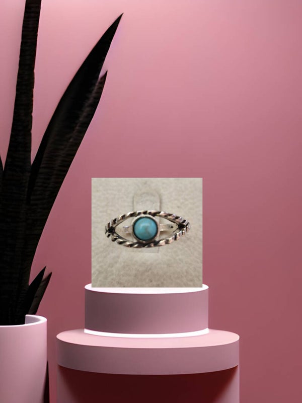 BAGUE OEIL PERLE BLEU ARGENT