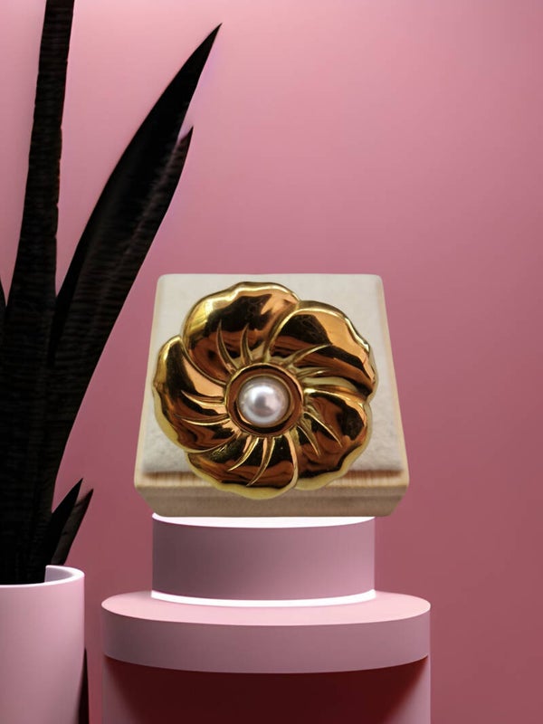 BAGUE GROSSE FLEUR OR
