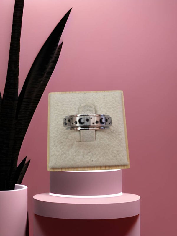 BAGUE LUNE ROTATIVE ARGENT