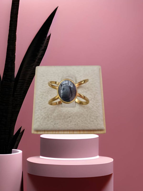 BAGUE NACRE GRIS OR