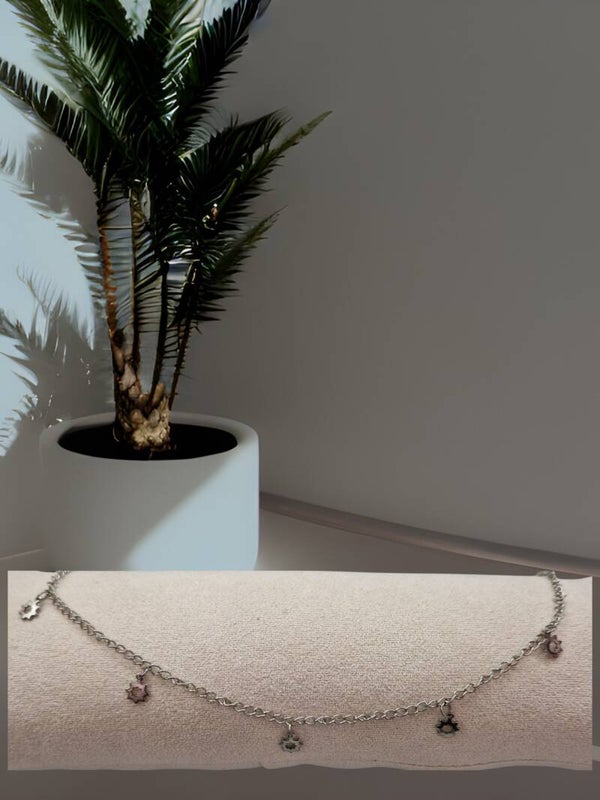 CHAINE DE CHEVILLE FLEUR ARGENT