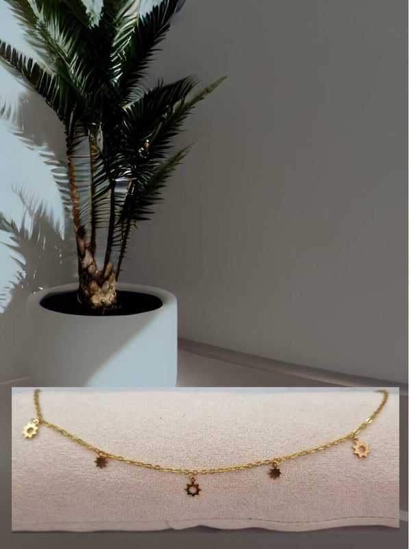 CHAINE DE CHEVILLE FLEUR OR