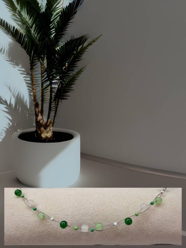 CHAINE DE CHEVILLE PERLE DE VERRE ARGENT