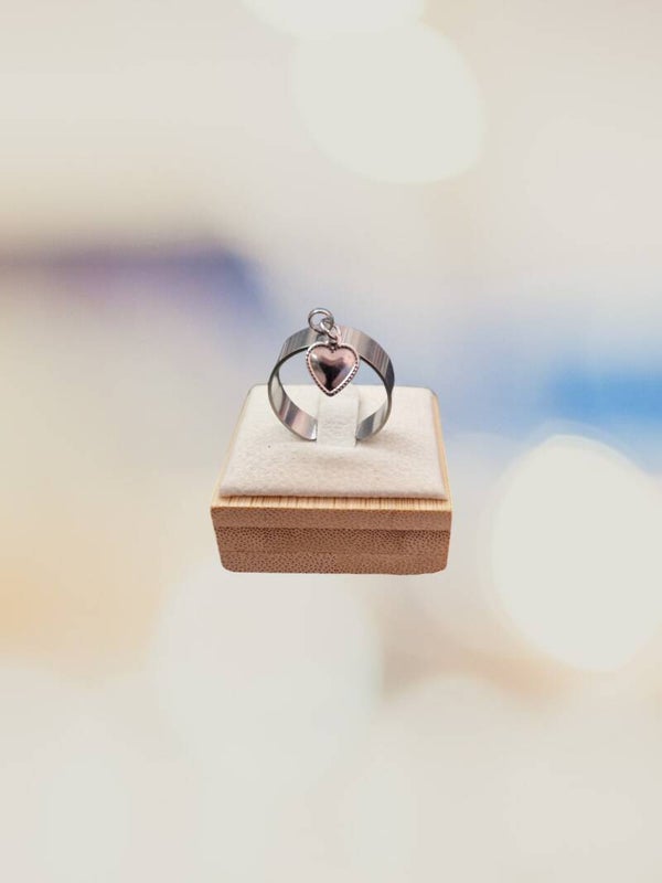 BAGUE COEUR ARGENT