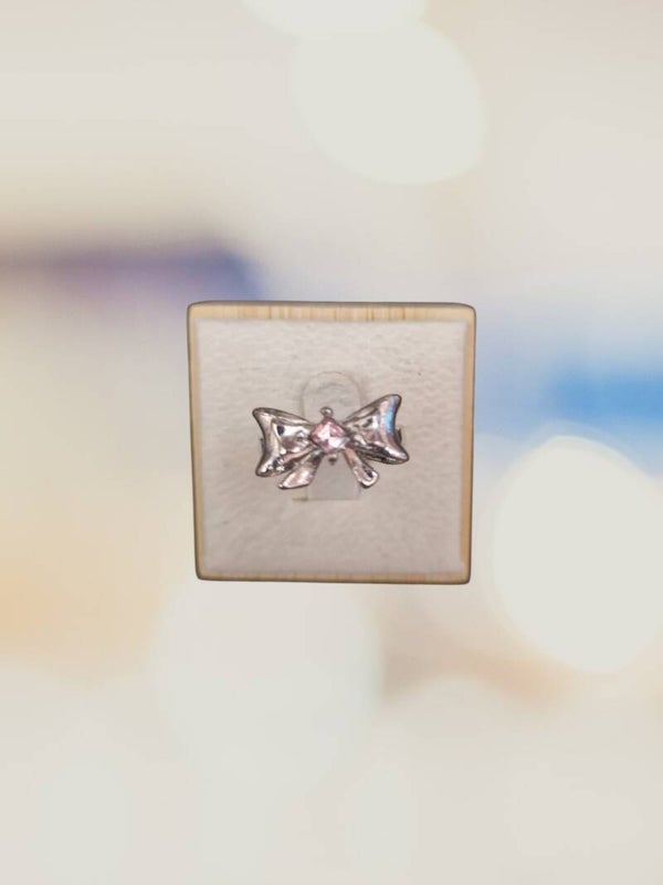 BAGUE NOEUD ROSE ARGENT