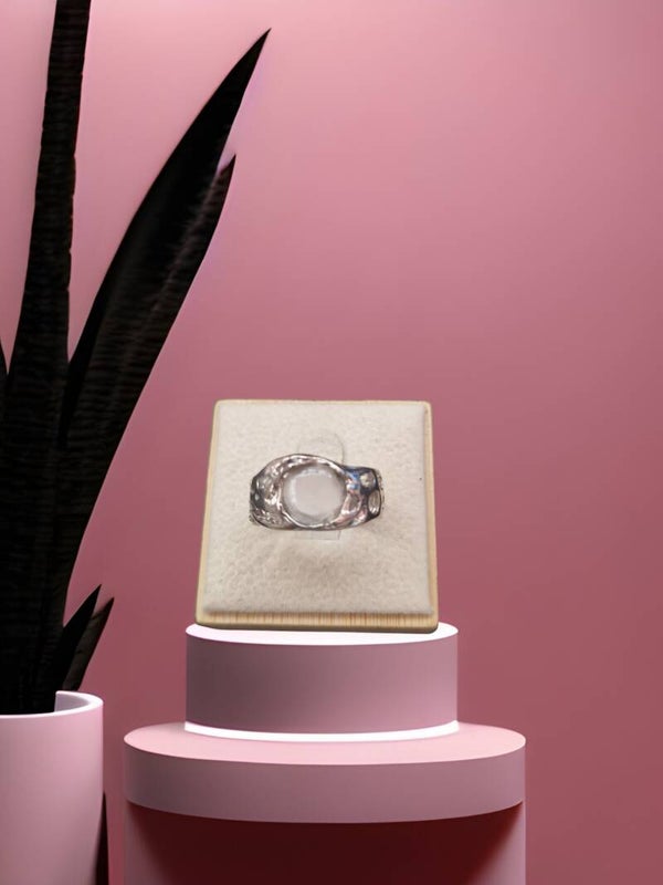 BAGUE G.PIERRE DE LUNE ARGENT