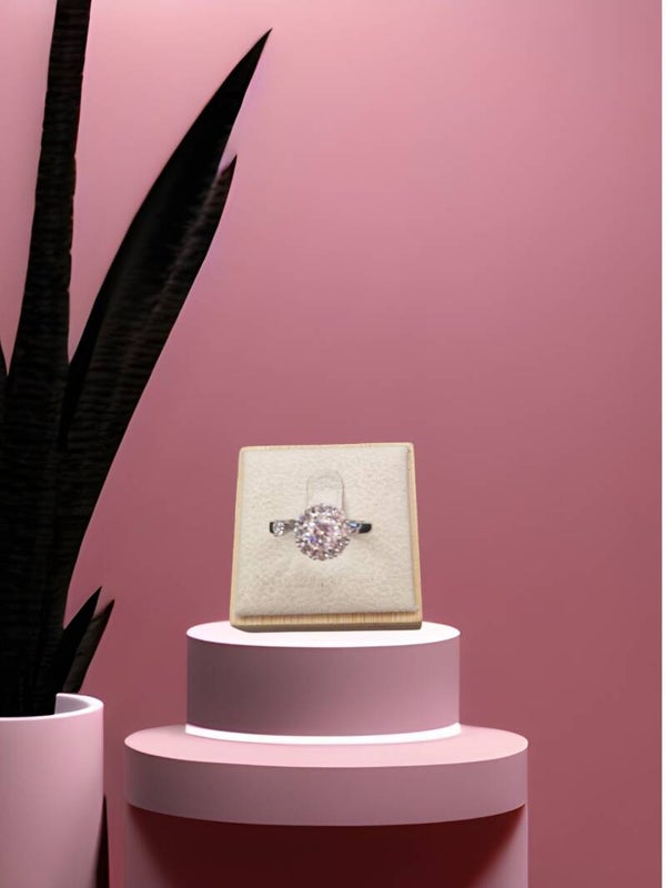 BAGUE SOLITAIRE RETATIVE ARGENT