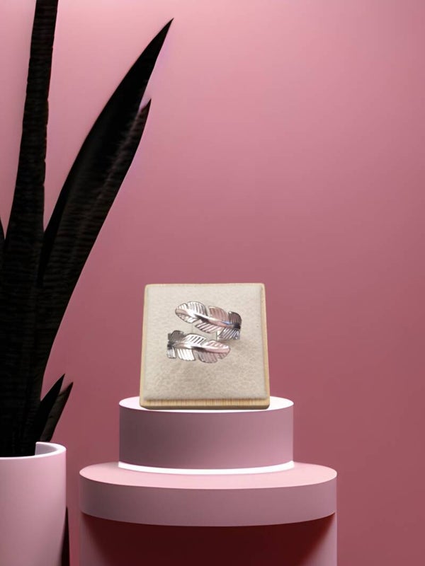 BAGUE DOUBLE FEUILLE ARGENT