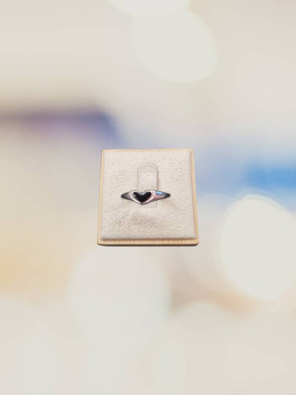 BAGUE COEUR NOIR ARGENT