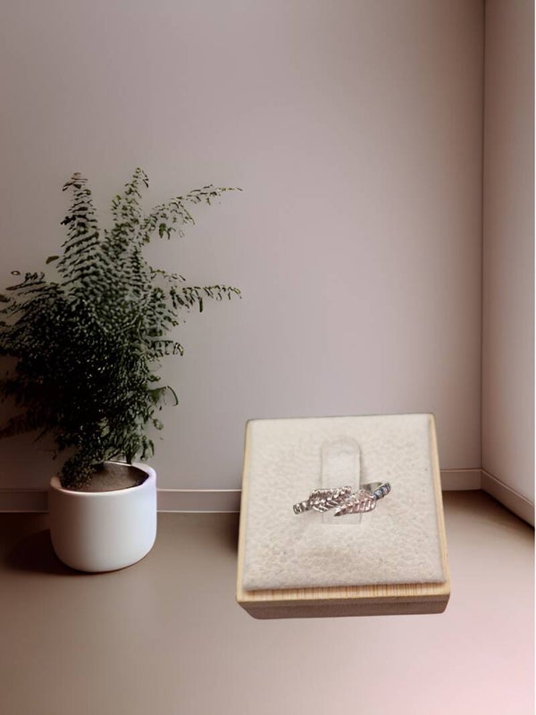 BAGUE ORTEIL DOUBLE FEUILLE ARGENT