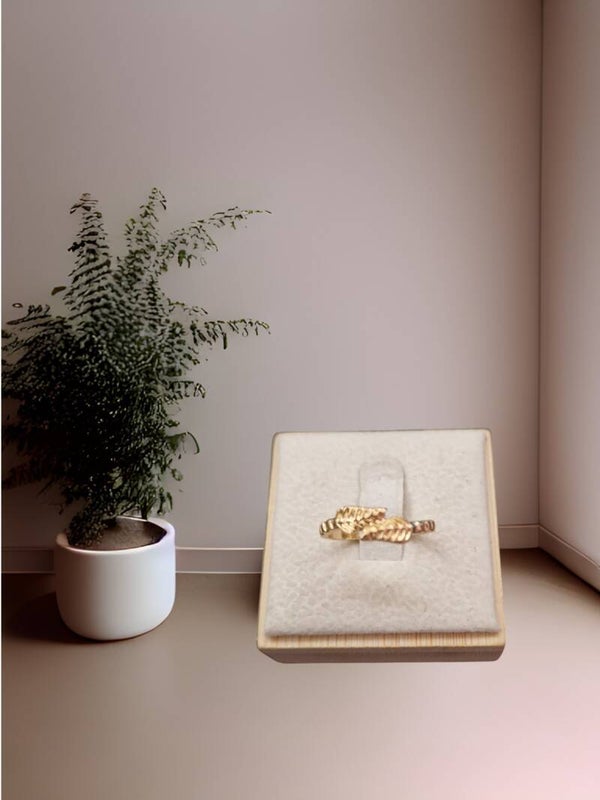 BAGUE ORTEIL DOUBLE FEUILLE OR