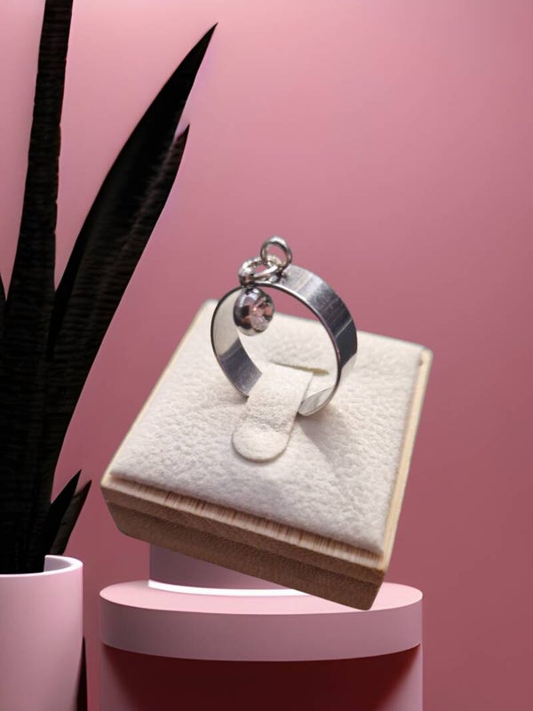 BAGUE CRISTAL ARTIFICIEL BLANC ARGENT