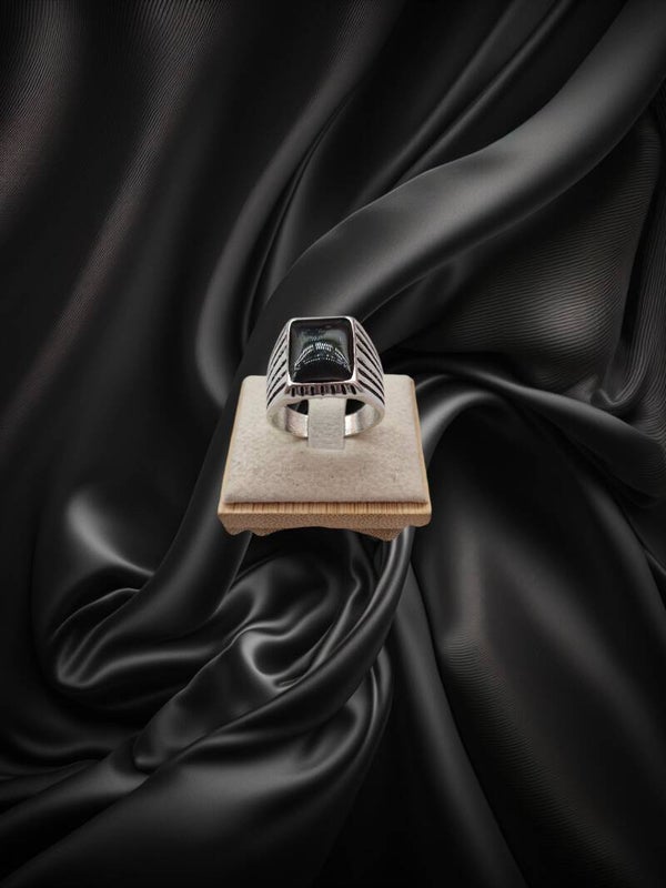 CHEVALIERE NACRE NOIR ARGENT